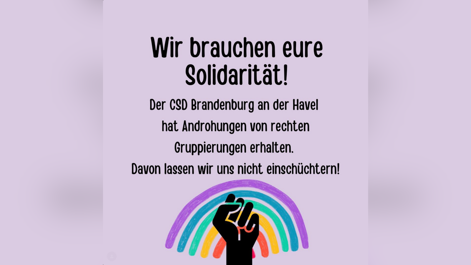 Solidarität für den CSD Brandenburg